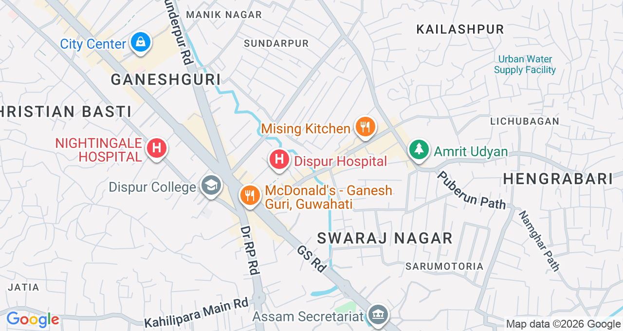 Map of Ganeshguri, Guwahati
