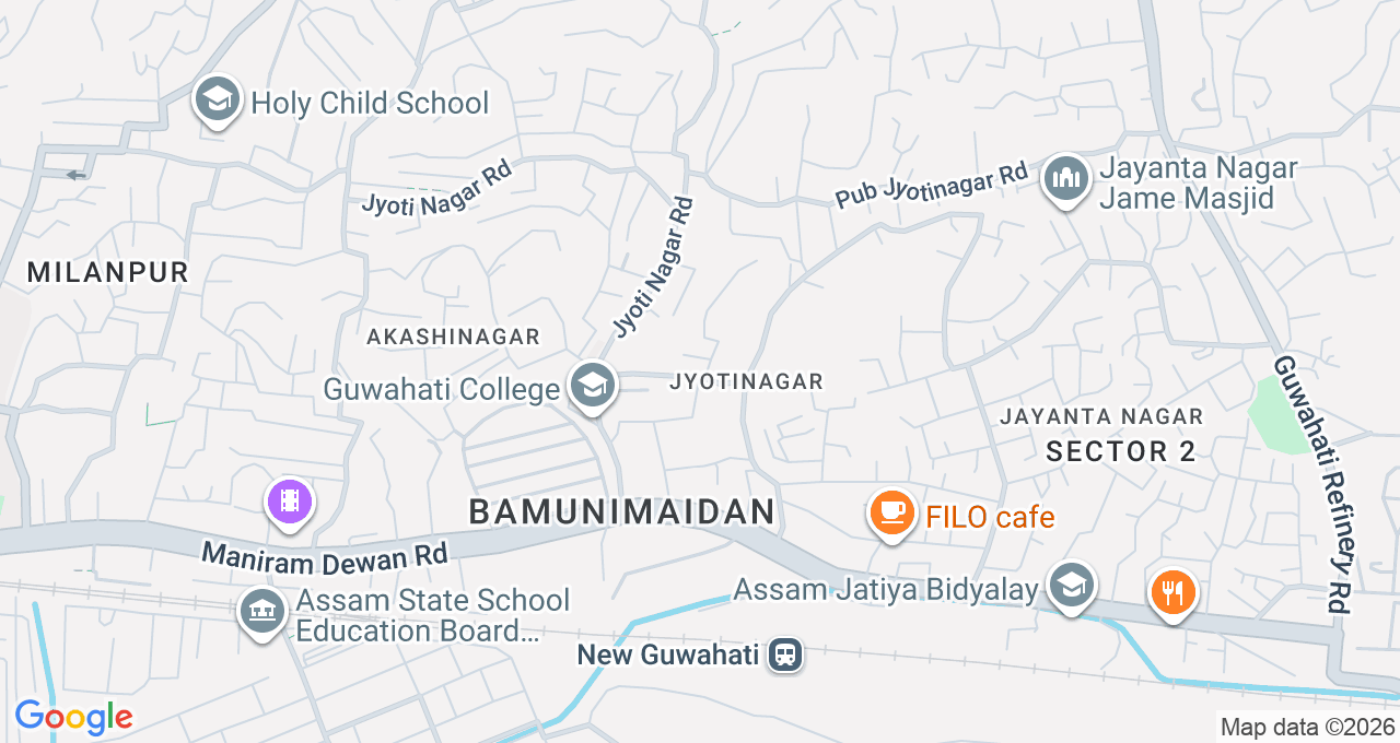 Map of New Guwahati, Guwahati