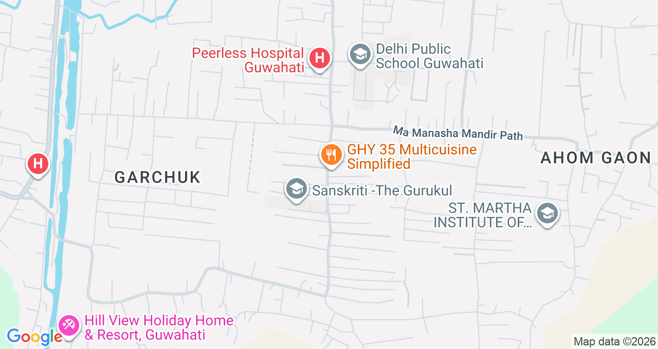 Map of Ahomgaon, Guwahati