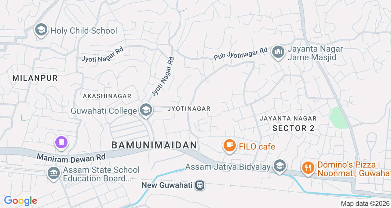 Map of Bamunimaidam, Guwahati