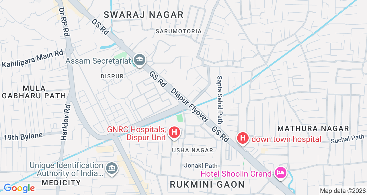 Map of Dispur, Guwahati