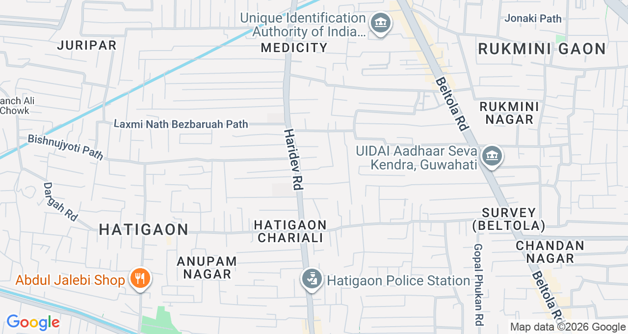 Map of Hatigaon, Guwahati