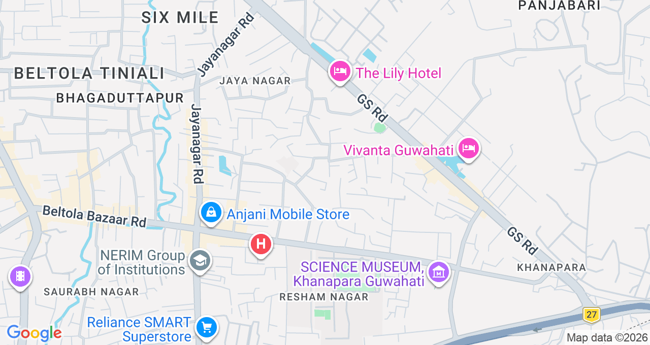 Map of Khanapara, Guwahati