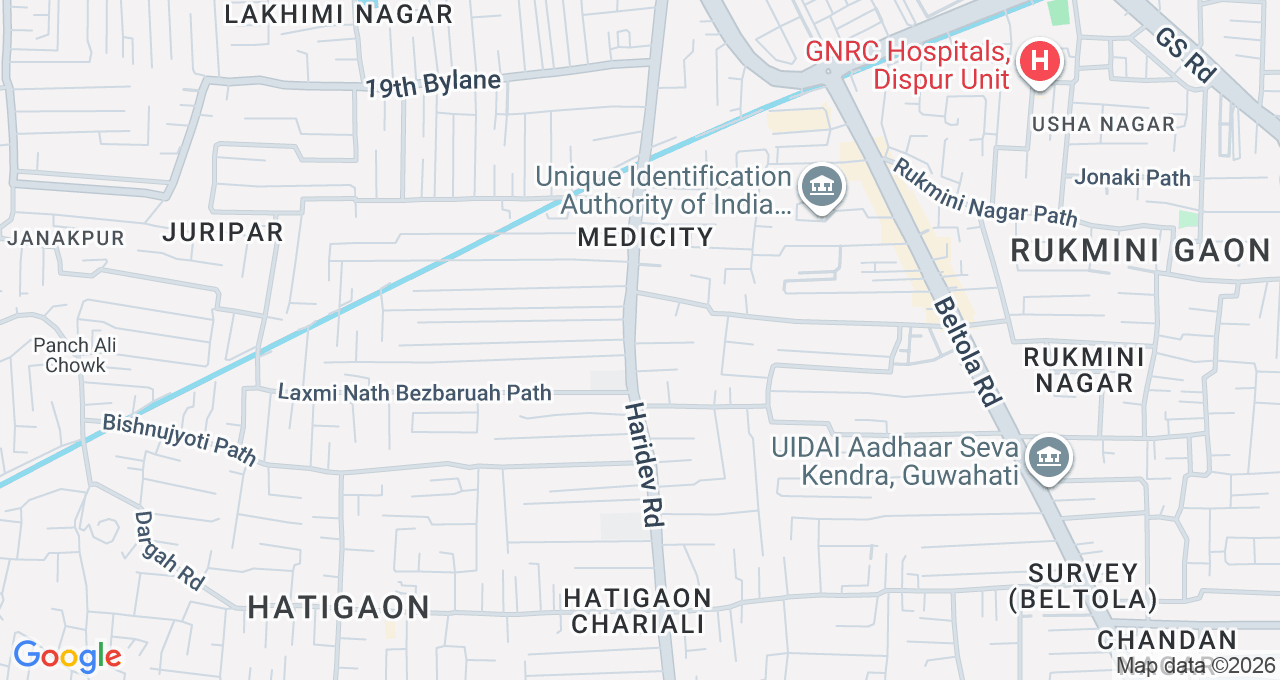 Map of Hatigaon, Guwahati