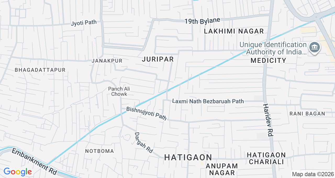 Map of Hatigaon, Guwahati