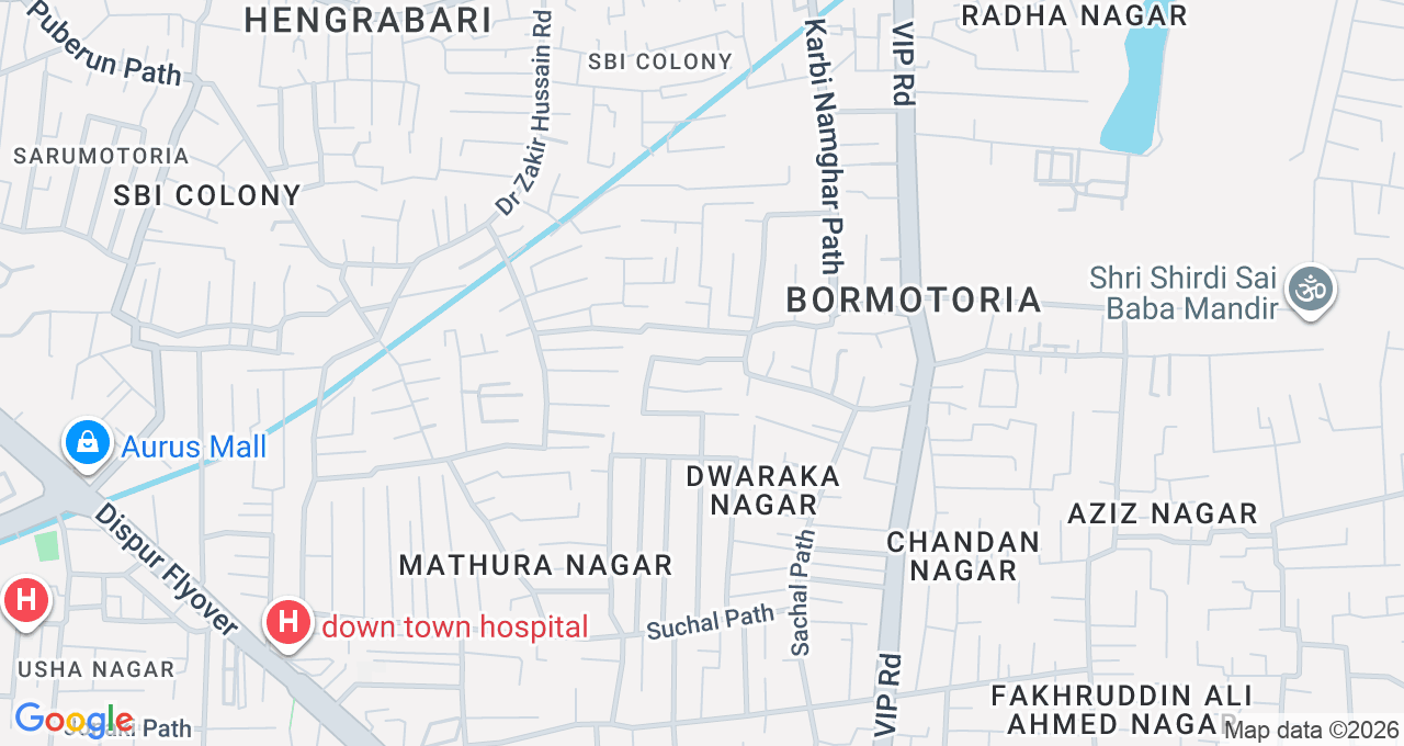 Map of Six Mile, Guwahati