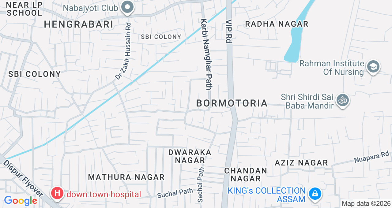 Map of Six Mile, Guwahati