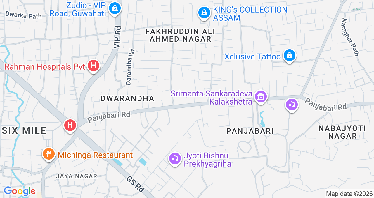 Map of Panjabari, Guwahati