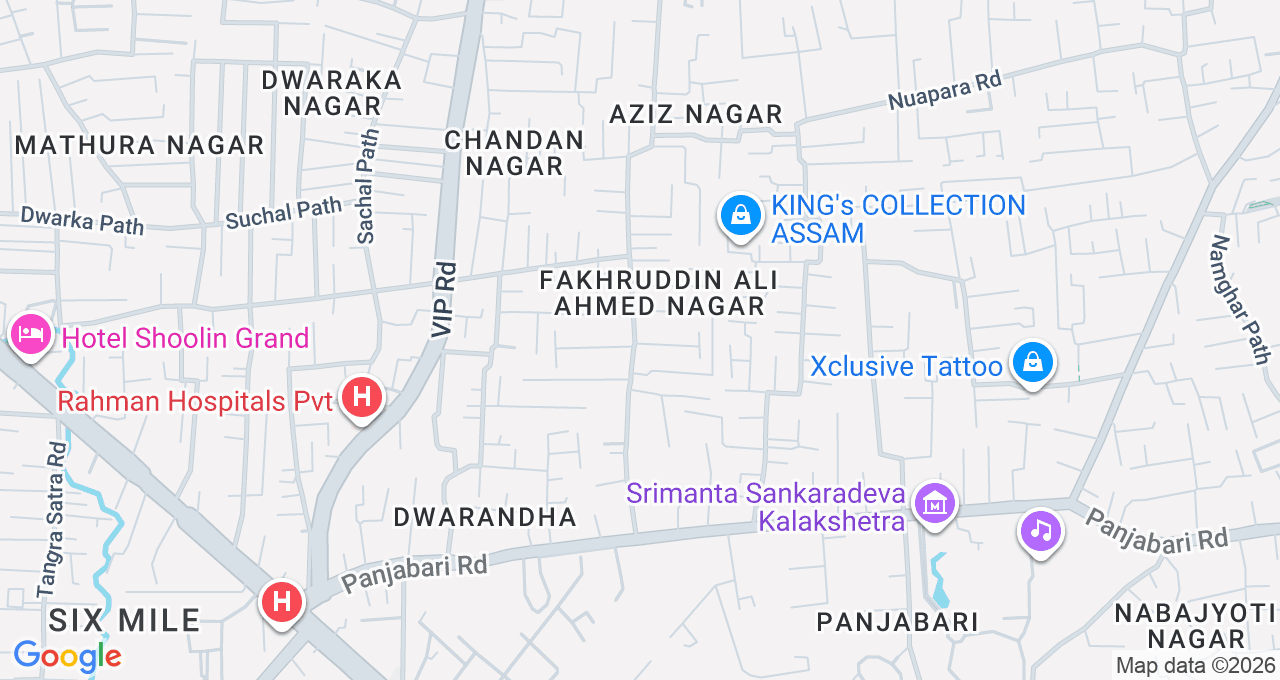 Map of Six Mile, Guwahati