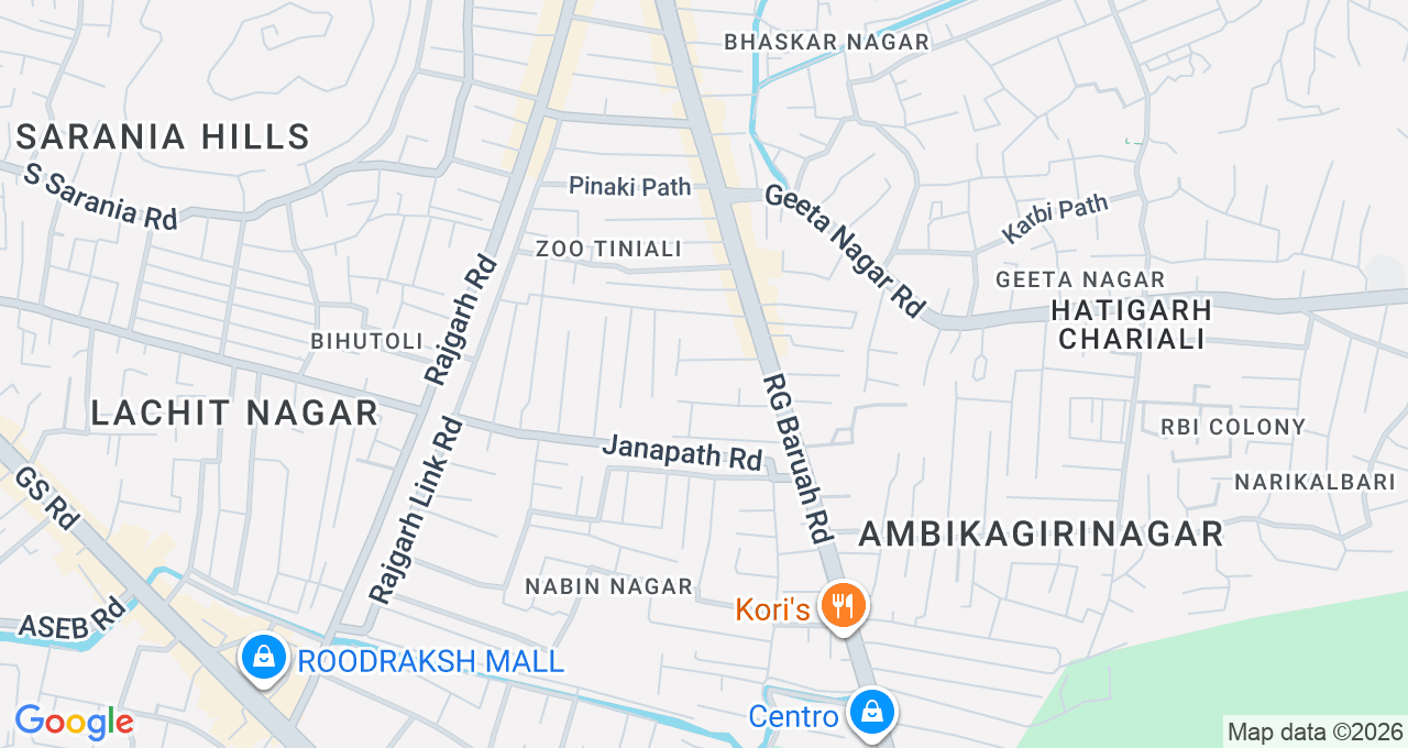 Map of Zoo Road, Guwahati