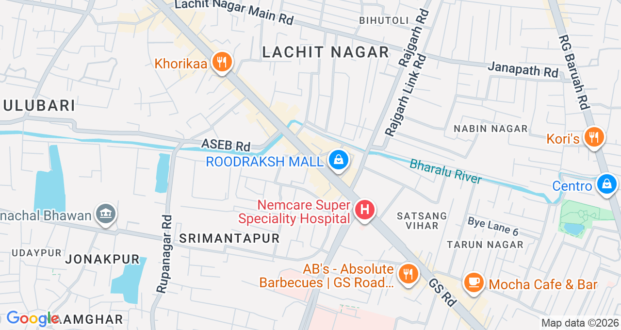 Map of Bhangagarh, Guwahati