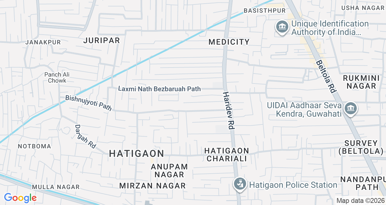 Map of Hatigaon, Guwahati