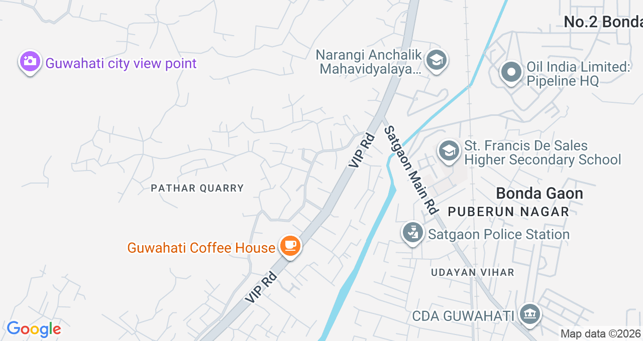 Map of Pathar Quarry, Guwahati