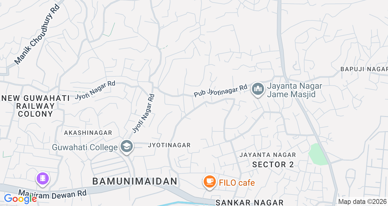 Map of Bamunimaidan, Guwahati
