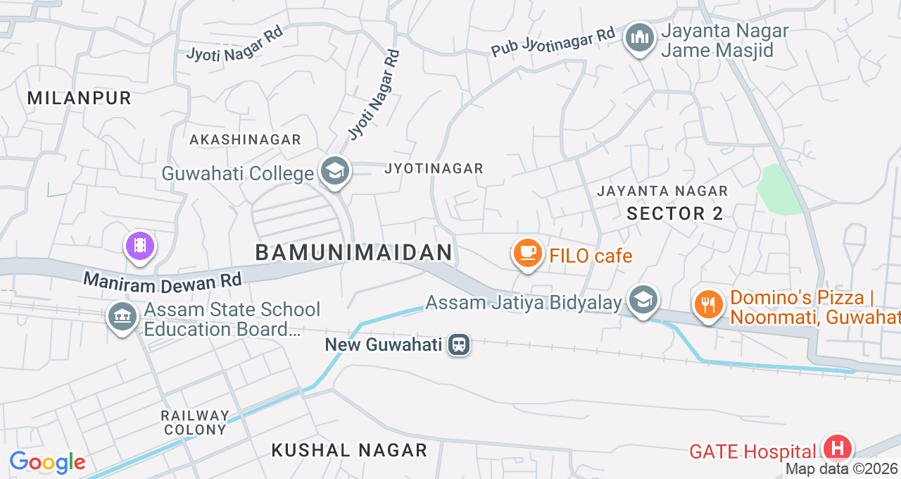 Map of Bamunimaidan, Guwahati