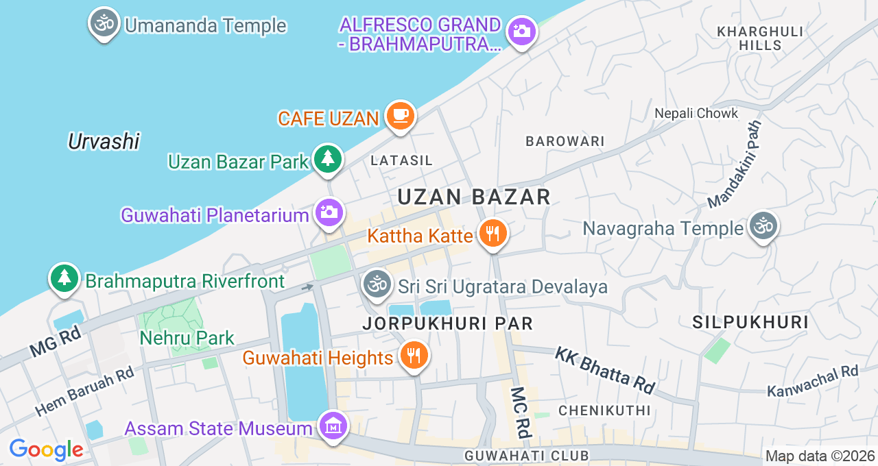 Map of Uzan Bazar, Guwahati