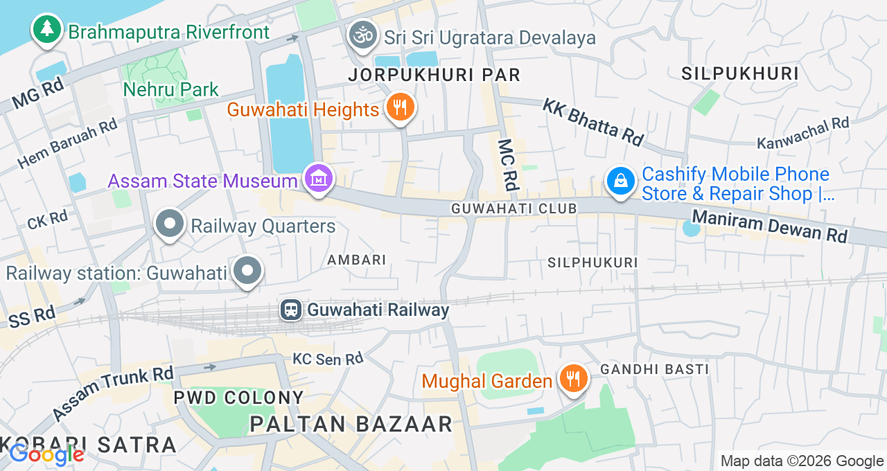 Map of Uzan Bazar, Guwahati