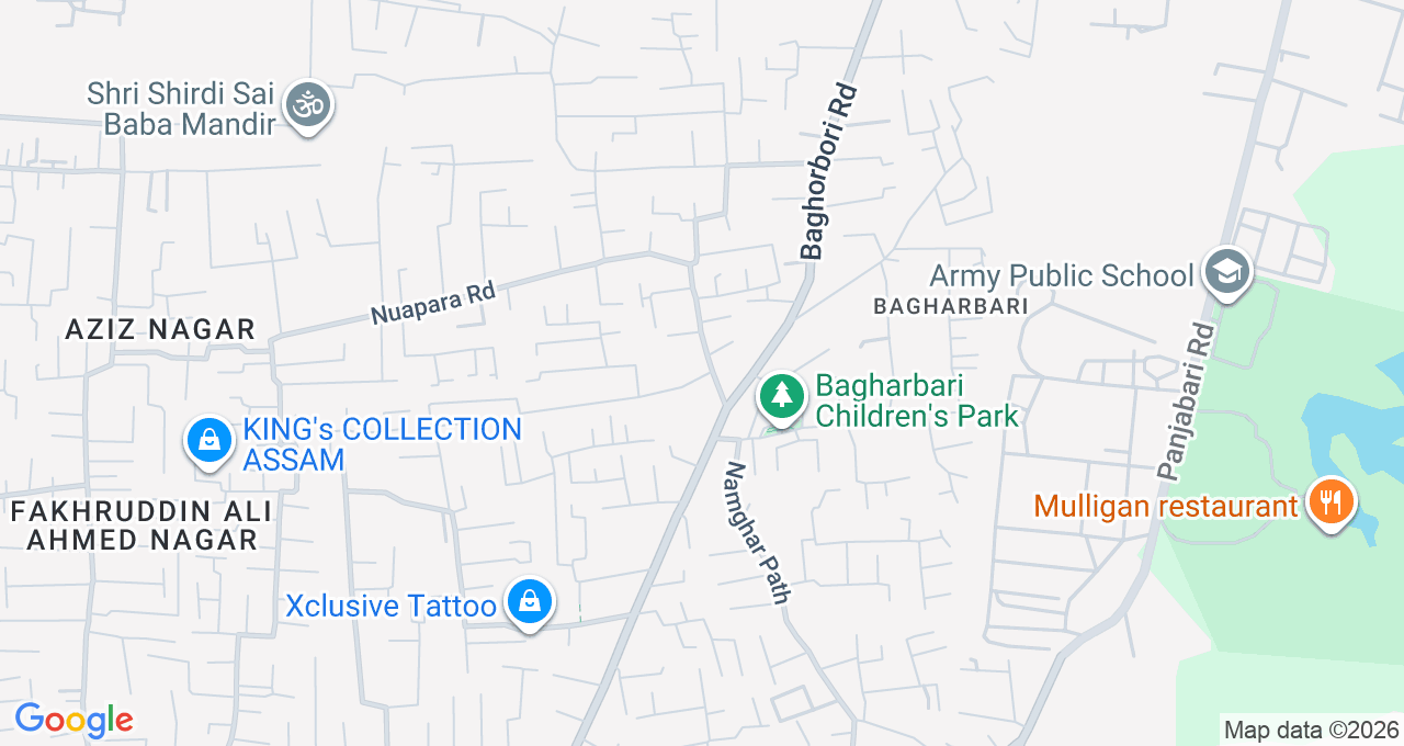 Map of Bagharbari, Guwahati