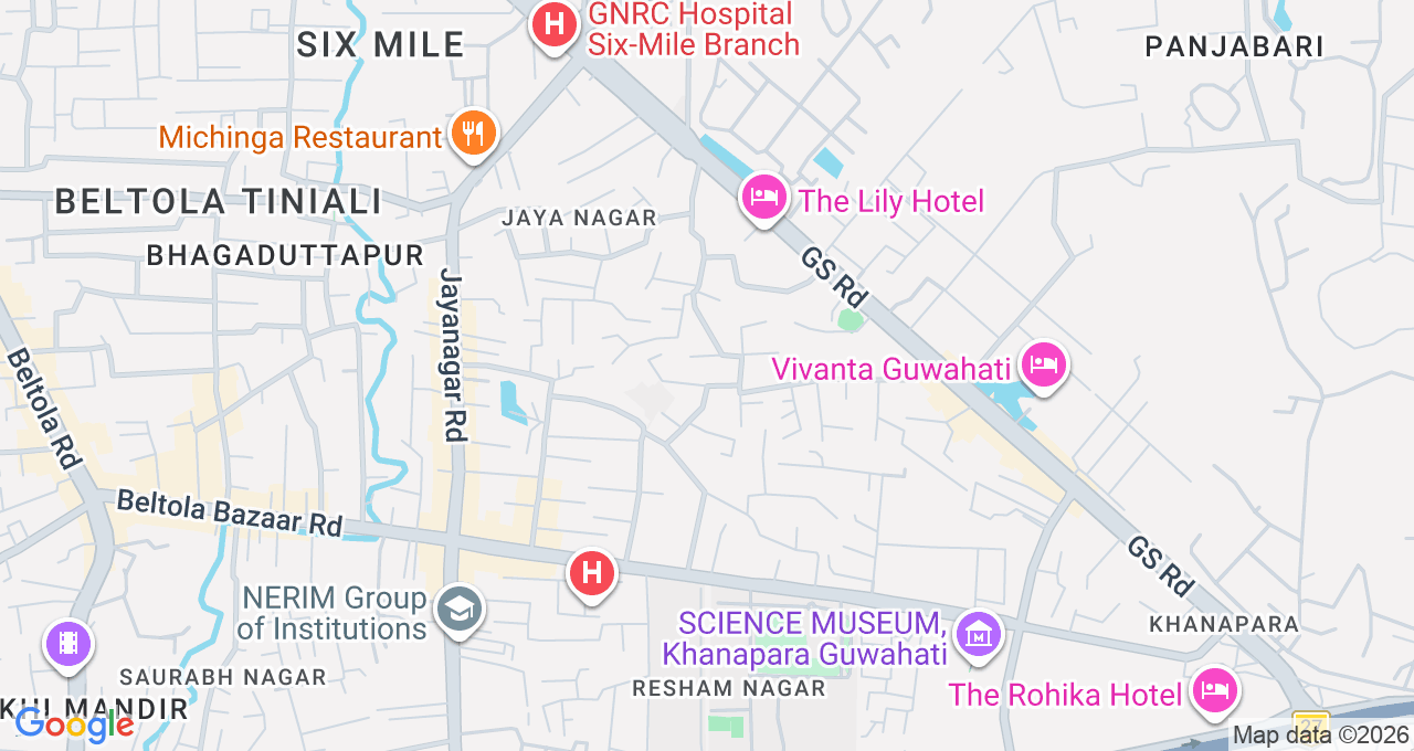 Map of Khanapara, Guwahati