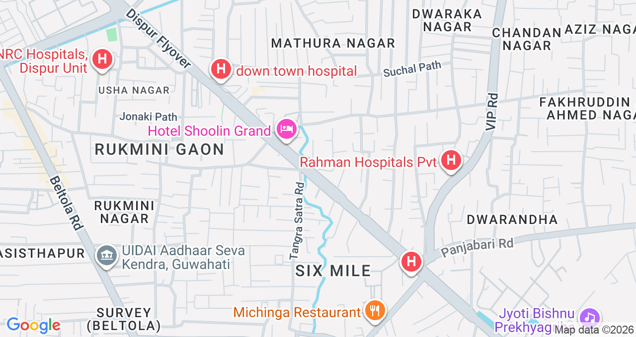 Map of Six Mile, Guwahati