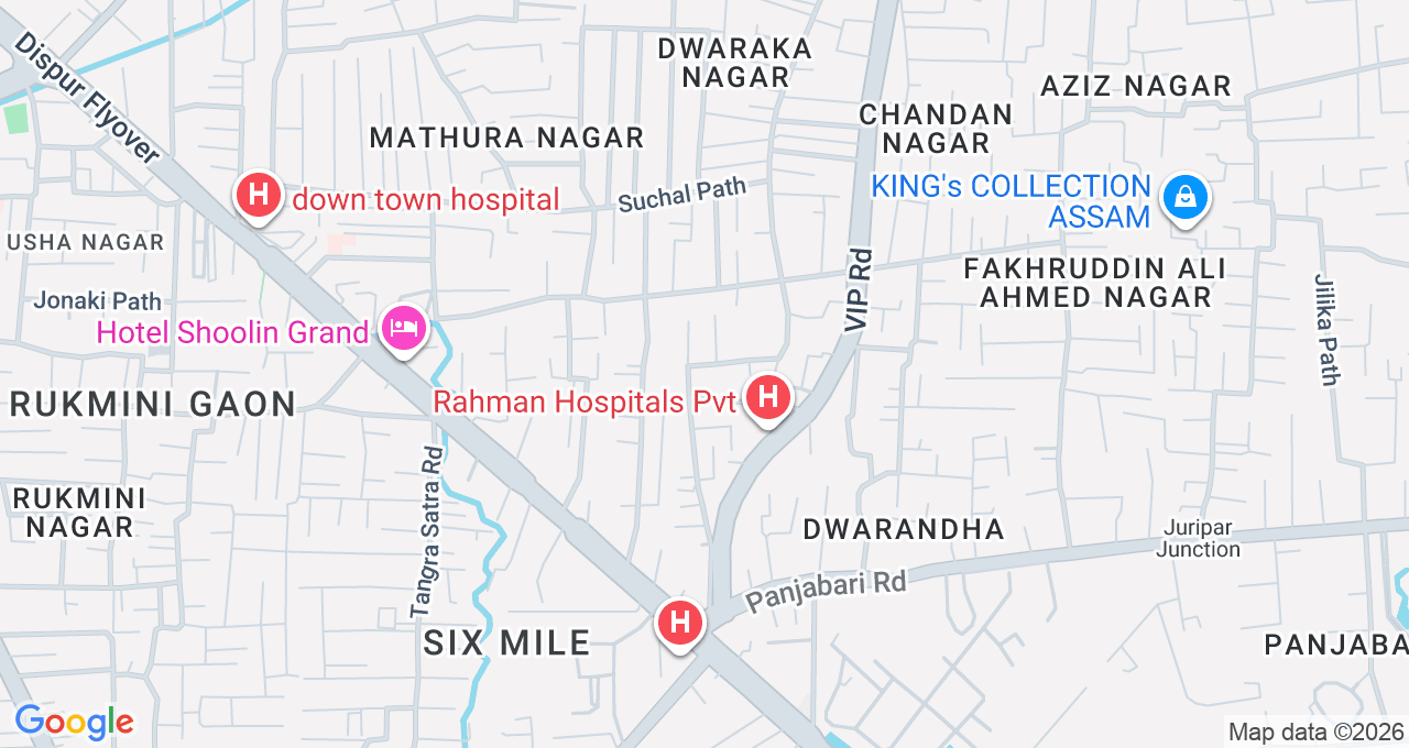 Map of Six Mile, Guwahati