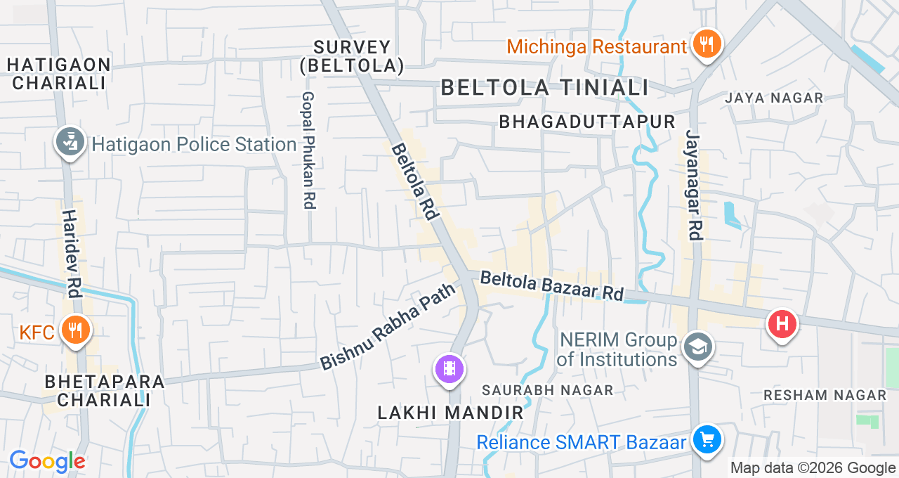 Map of Beltola, Guwahati