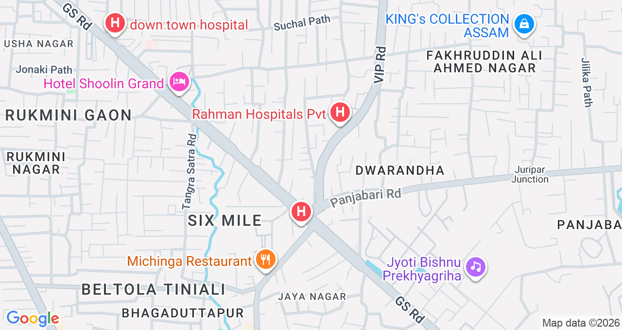 Map of Six Mile, Guwahati