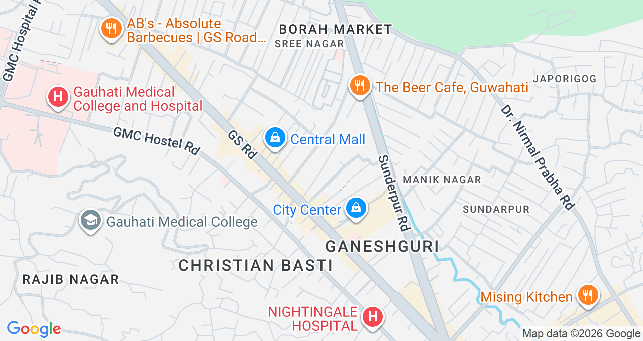 Map of Christian Basti, Guwahati