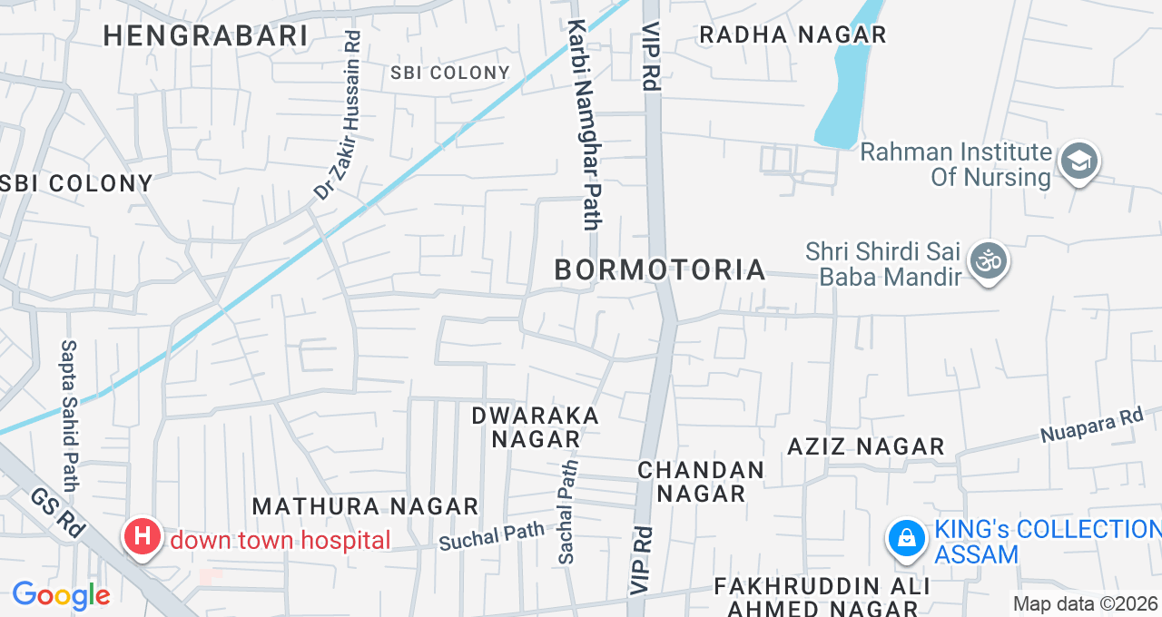 Map of Six Mile, Guwahati