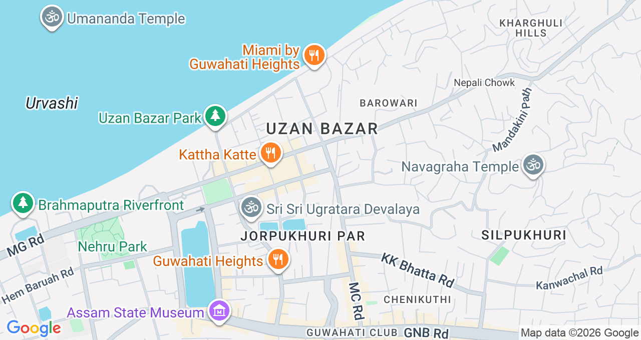 Map of Uzan Bazar, Guwahati
