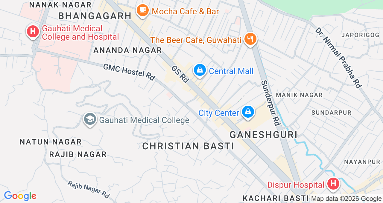 Map of Christian Basti, Guwahati