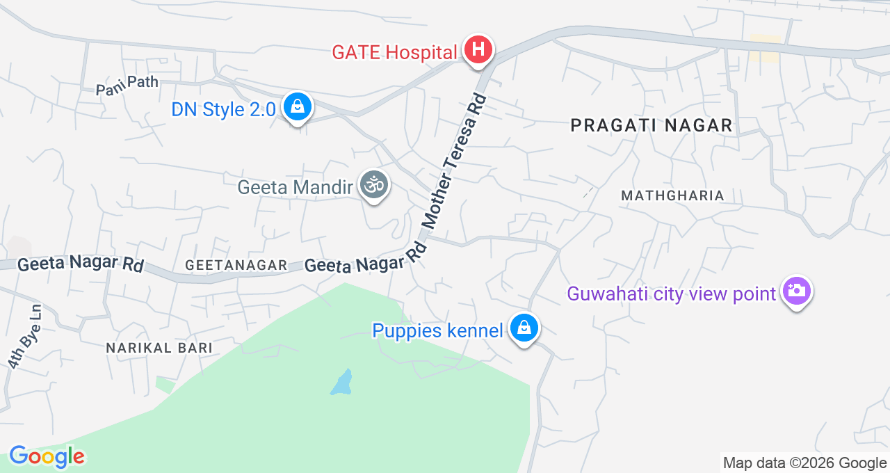 Map of Geetanagar, Guwahati