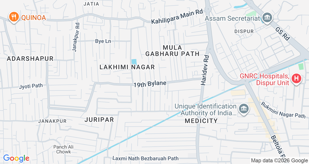 Map of Hatigaon, Guwahati