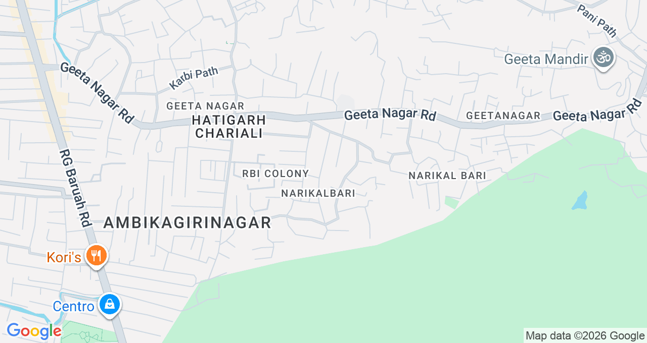 Map of Zoo Road, Guwahati