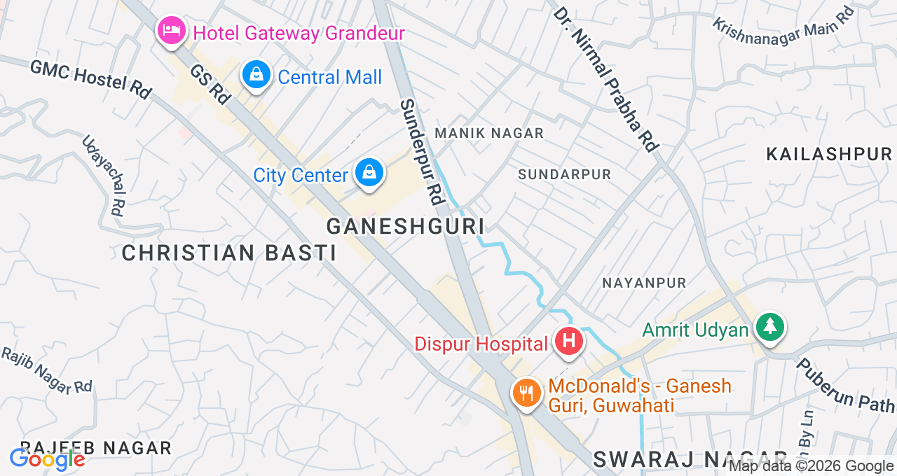 Map of Ganeshguri, Guwahati