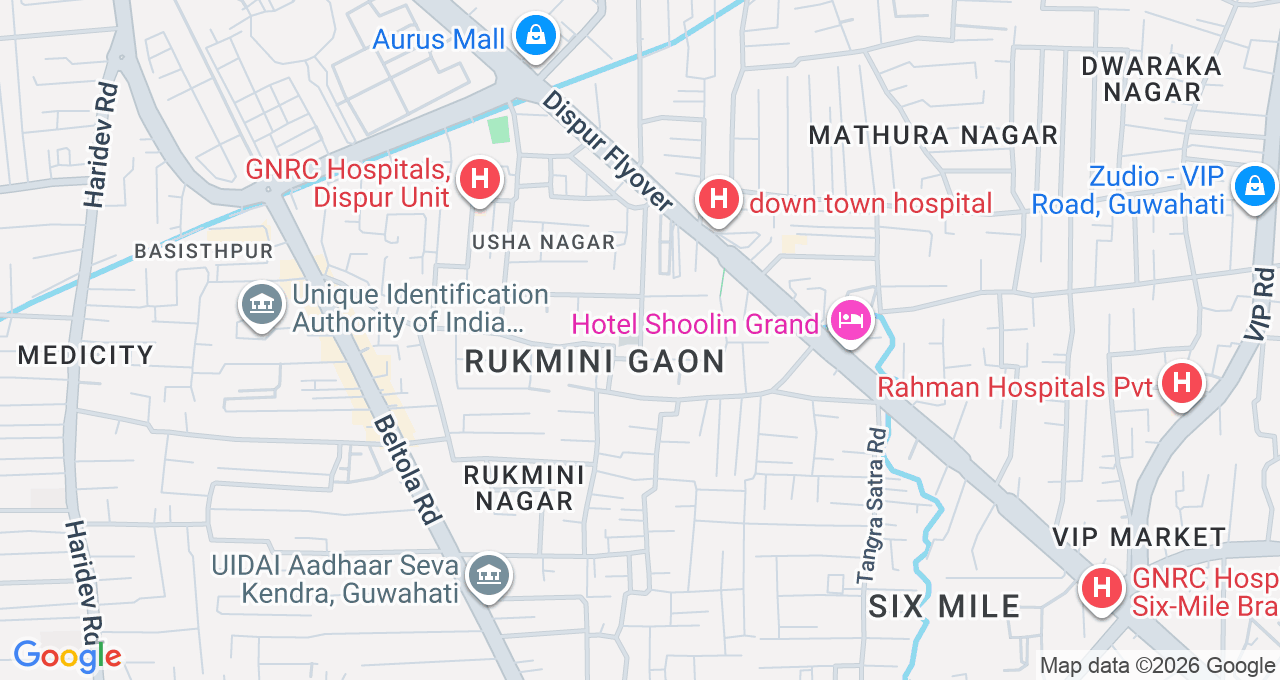 Map of Rukminigaon, Guwahati