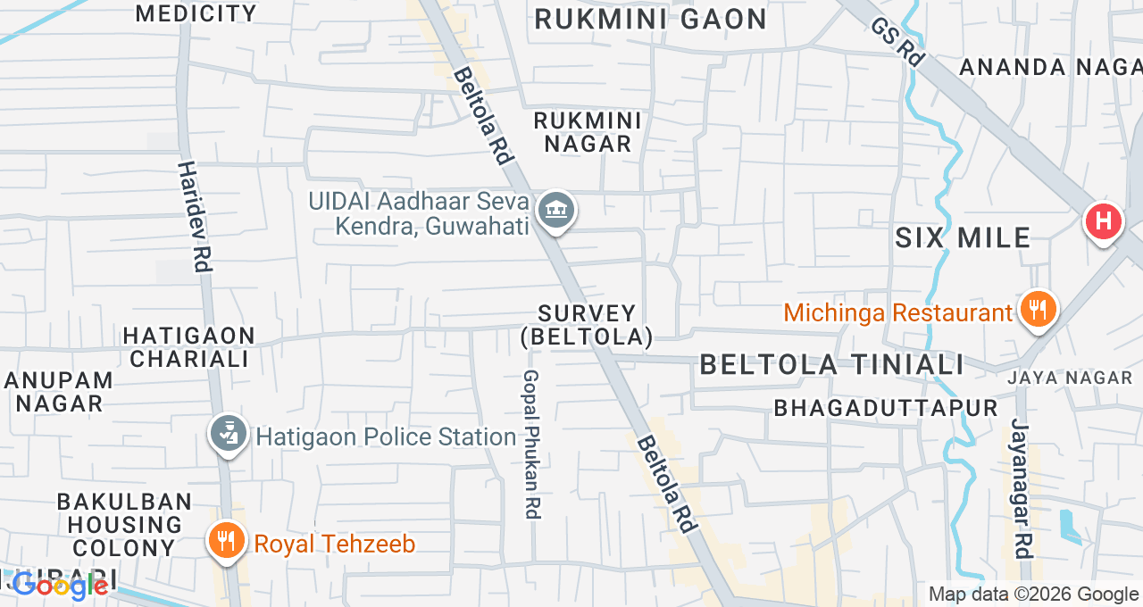 Map of Beltola, Guwahati