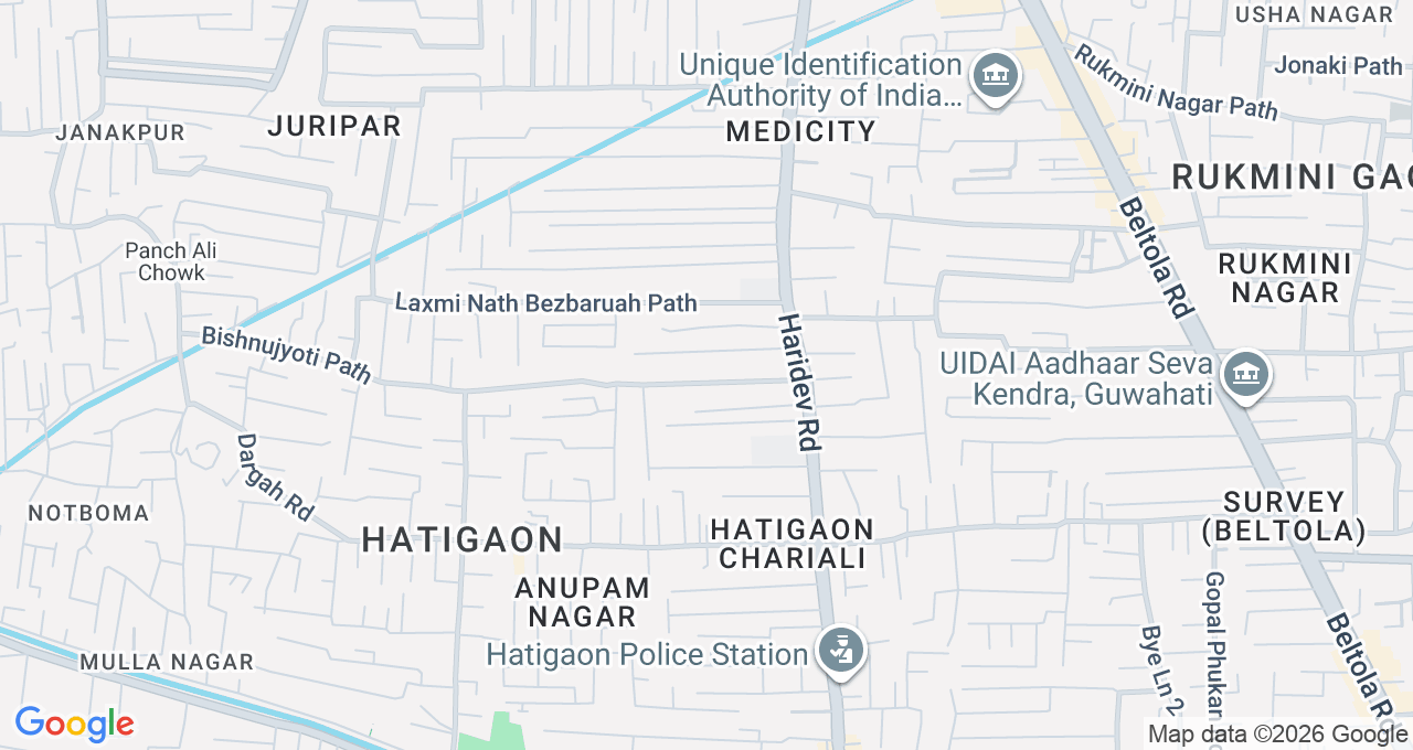 Map of Hatigaon, Guwahati